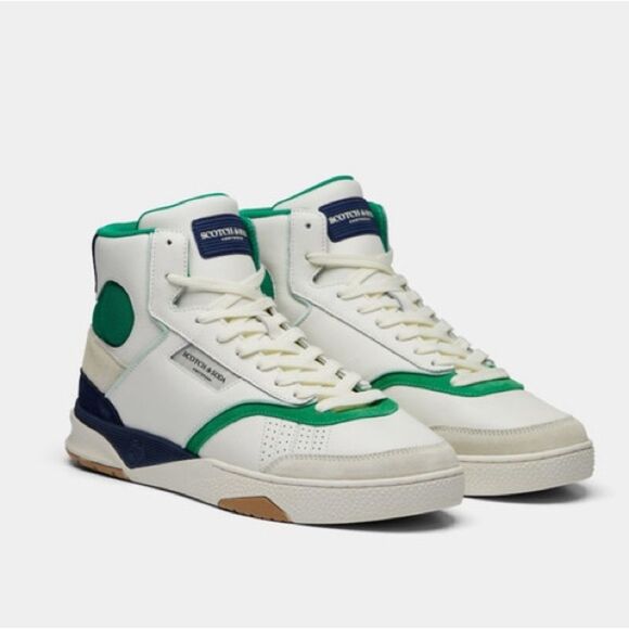 Scotch & Soda Court Cup Hi-Top Sneakers, White, New, Size EU 42 US 9 - Picture 13 of 16